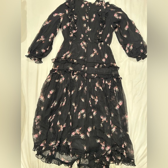 Zimmermann Black Dress with Pink Floral Pattern - Picture 1 of 6